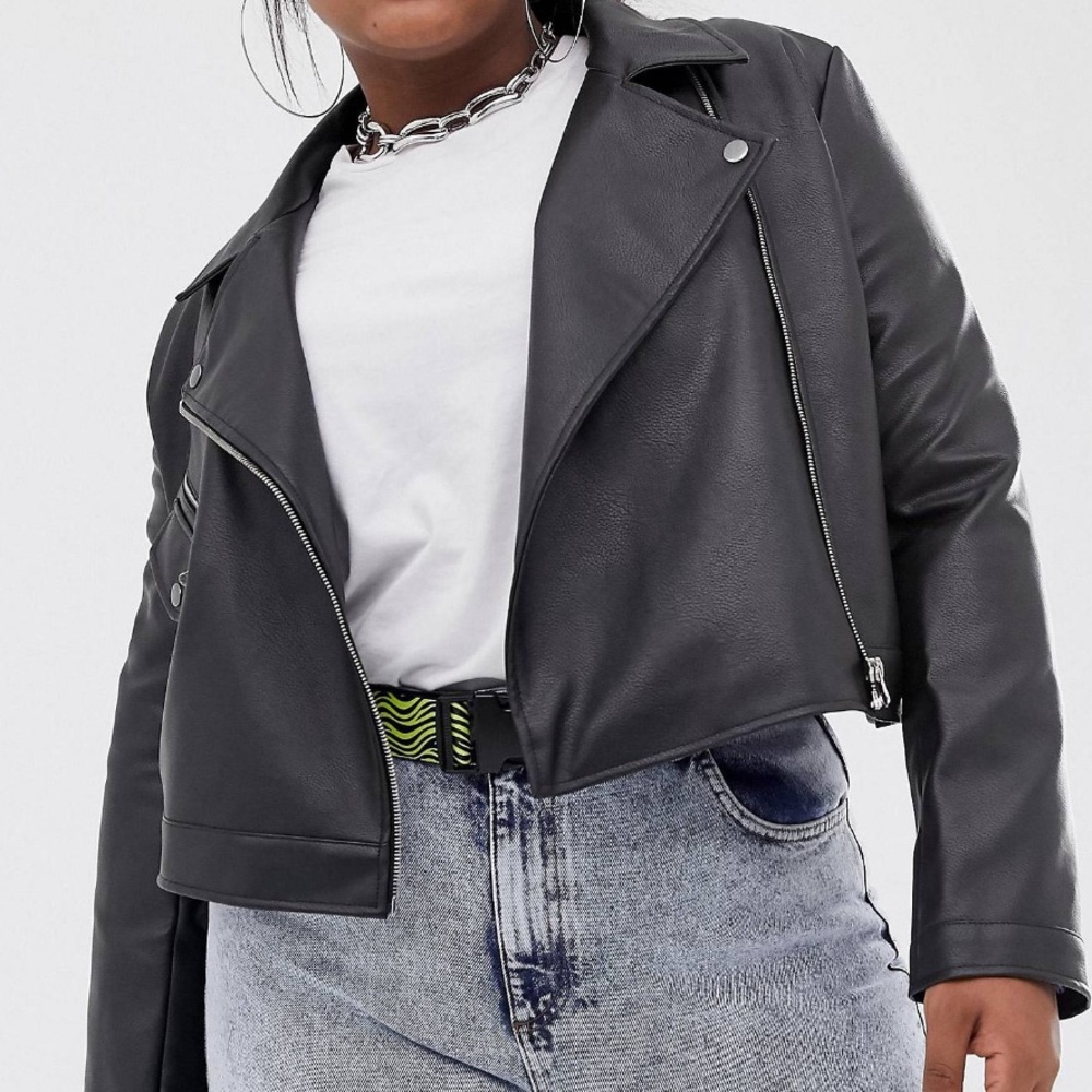 Cropped Leather Jacket (faux)